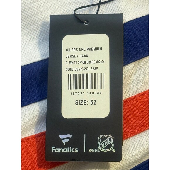 Edmonton Oilers Fanatics Premium Home NHL Jersey Men's White Size 52 NWT - Picture 7 of 8